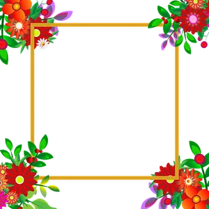 Floral_ Frame_ Black_ Background PNG Image