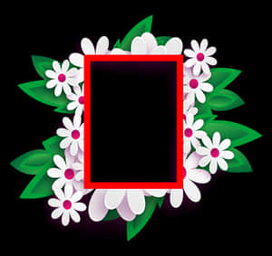 Floral_ Frame_ Black_ Background PNG image with transparent background