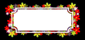 Floral Frame Black Background PNG image with transparent background