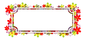 Floral Frame Black Background PNG Image