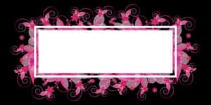Floral Frame Black Pink Background PNG image with transparent background