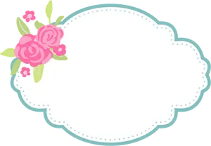 Floral Frame Cloud Design PNG Image