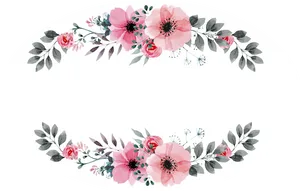 Floral Frame Watercolor Design PNG Image