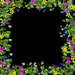 Floral_ Frame_with_ Butterflies PNG image with transparent background