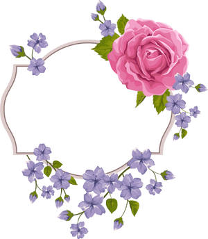 Floral Framewith Lavenderand Rose PNG image with transparent background