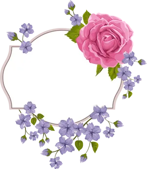 Floral Framewith Lavenderand Rose PNG Image