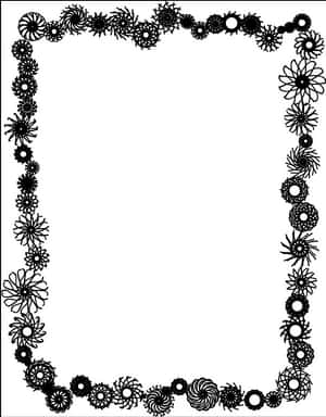 Black And White Flower Border Clipart Clipart Library - Flower Border Clipart Black And White, HD Png Download PNG