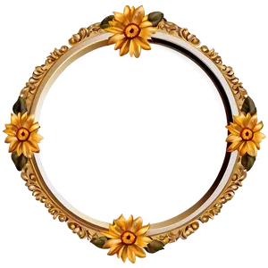 Floral Gold Circle Frame Png Kjj28 PNG Image