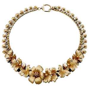 Floral Gold Necklace Png Qdn28 PNG Image