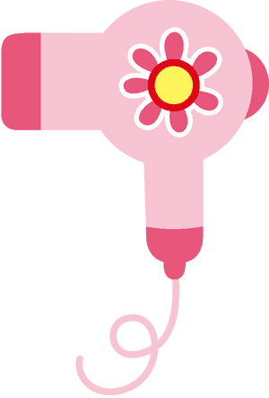 Floral Hair Dryer Illustration PNG image with transparent background