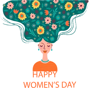 Floral Hair Womens Day Celebration PNG Image