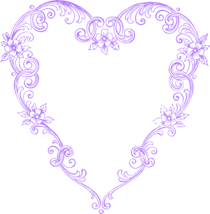 Free Images Fancy Vintage Purple Heart Clip Art Image - Vintage Heart Border Png, Transparent Png PNG