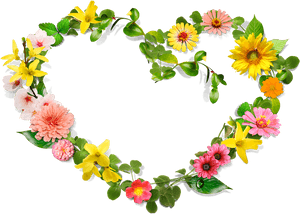 Flower Heart Wreath Clip Art - Flower Heart Border Png, Transparent Png PNG