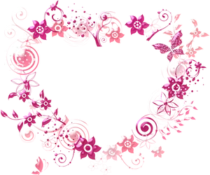 Floral Heart Design Graphic PNG Image