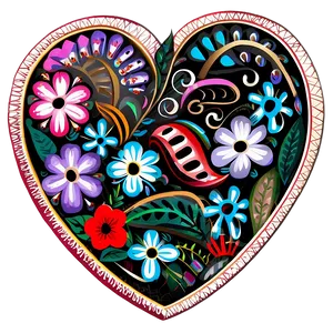 Floral Heart Doodle Png Nkh PNG Image