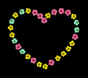 Floral Heart Formation PNG image with transparent background
