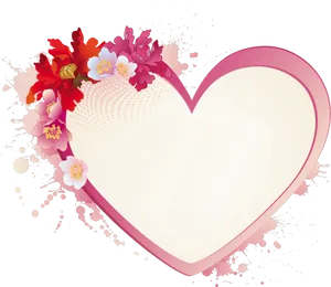 Floral Heart Frame Graphic PNG Image