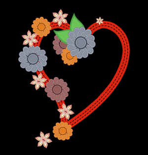 Floral Heart Valentines Design PNG image with transparent background