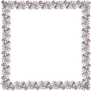 Floral Lace Border Design PNG Image