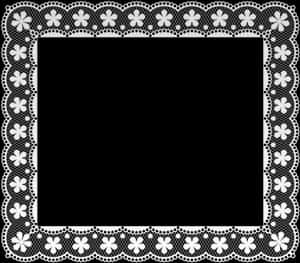 Floral Lace Frame Design PNG image with transparent background