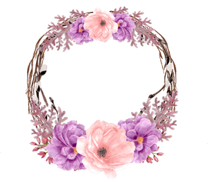 Floral Lavender Wreath Artwork PNG image with transparent background