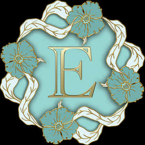 Floral Letter E Design PNG image with transparent background