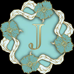 Floral Letter J Design PNG with transparent background