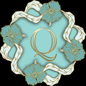 Floral Letter Q Design PNG with transparent background