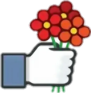 Floral Like Button PNG Image