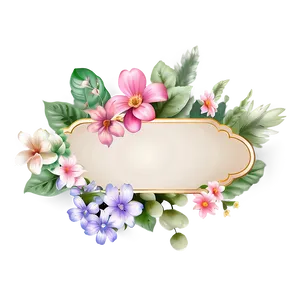 Floral Name Plate Png 06122024 PNG Image