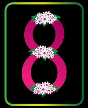 Floral_ Number_ Eight_ Graphic PNG image with transparent background
