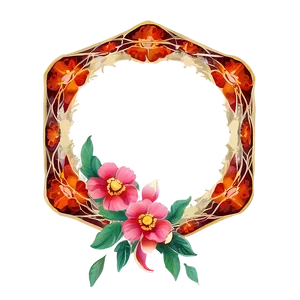 Floral Octagon Frame Png Ihc PNG Image