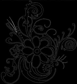 Black And White Flower Border Clipart - Floral Border Designs Clip Art Black N White, HD Png Download PNG