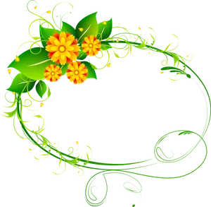 Floral Oval Frame Design PNG Image