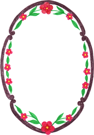 Floral Oval Frame Design.png PNG Image