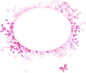 Floral Oval Frame Design.png PNG Image