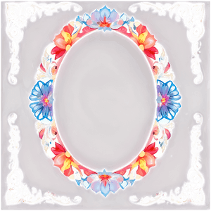 Floral Oval Frame PNG elv64 PNG