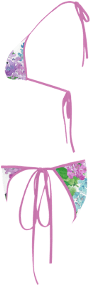 Watercolor Hydrangea Custom Bikini Swimsuit - Bikini PNG