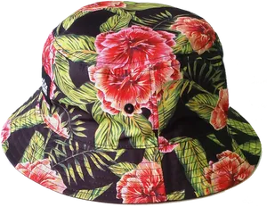 Floral Pattern Bucket Hat PNG Image