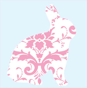 Floral Pattern Bunny Silhouette PNG image with transparent background
