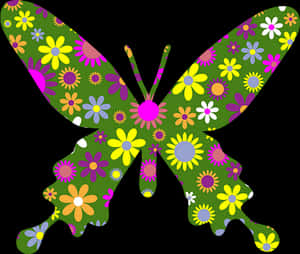 Floral Pattern Butterfly PNG image with transparent background