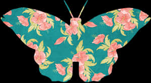 Floral Pattern Butterfly Illustration PNG image with transparent background