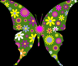 Floral Pattern Butterfly PNG image with transparent background