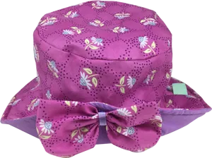 Floral Patterned Pink Sun Hat PNG Image