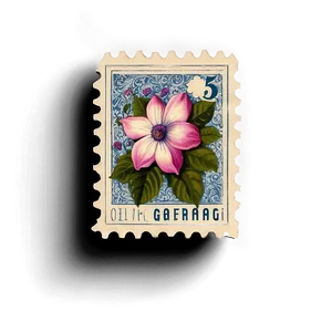 Floral Postage Stamp Art Png Rcq PNG Image