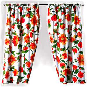 Floral Print Curtain PNG 05252024 PNG