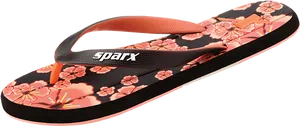 Floral Print Sparx Flip Flop PNG Image