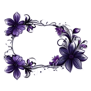 Floral Purple Frame Border Png Uxy88 PNG Image