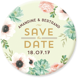 Floral Savethe Date Announcement PNG image with transparent background