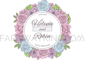 Floral Savethe Date Announcement PNG image with transparent background